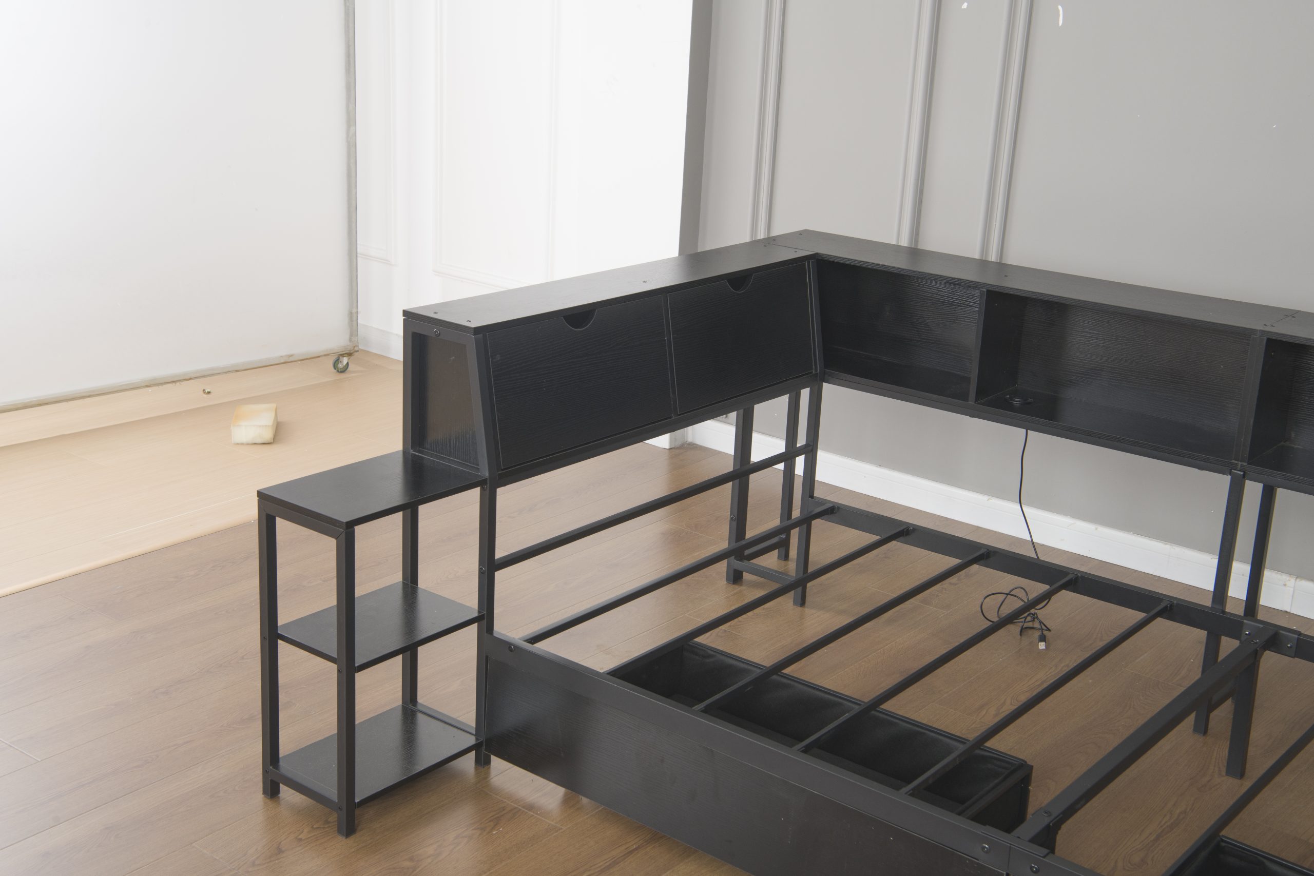 Full Size Bed Frame With Bookcase