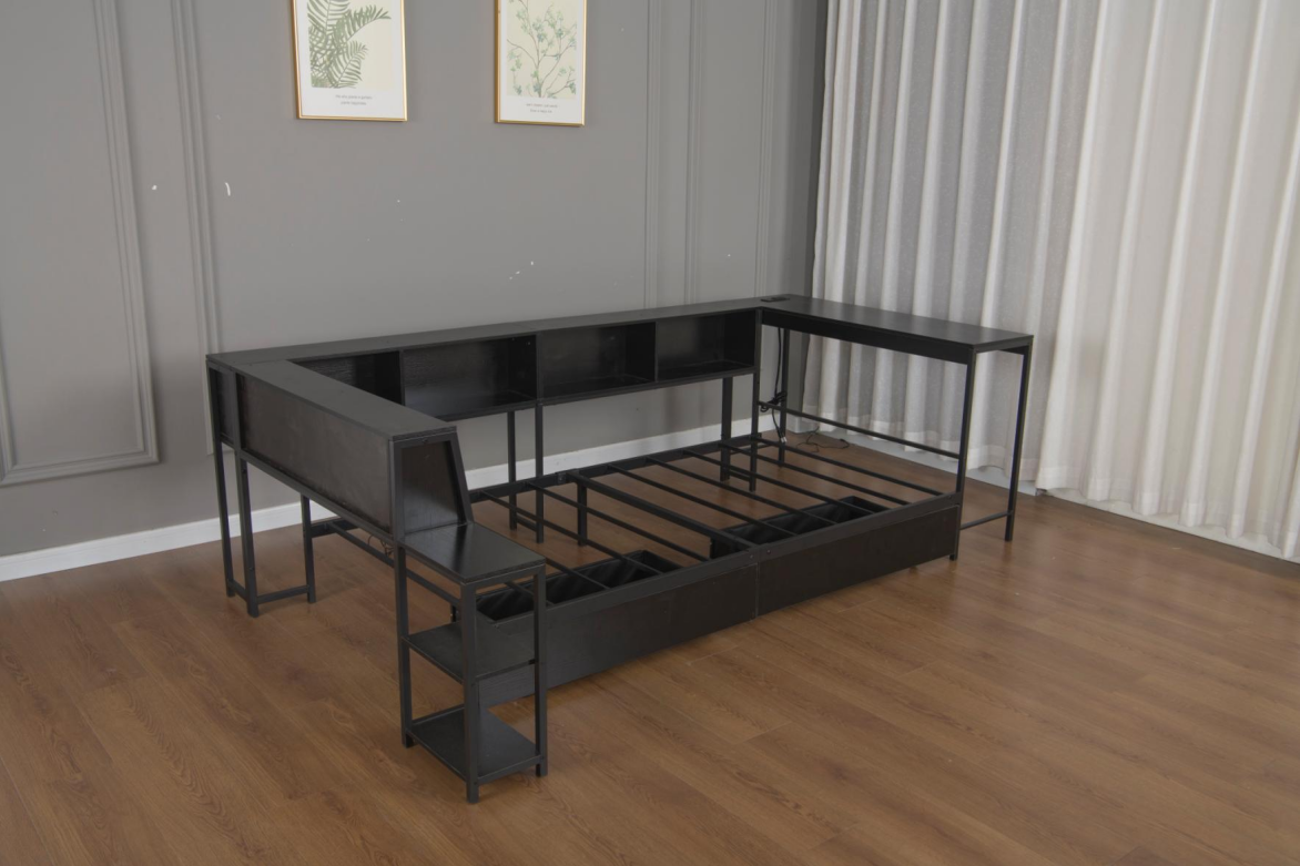 Full Size Bed Frame With Bookcase