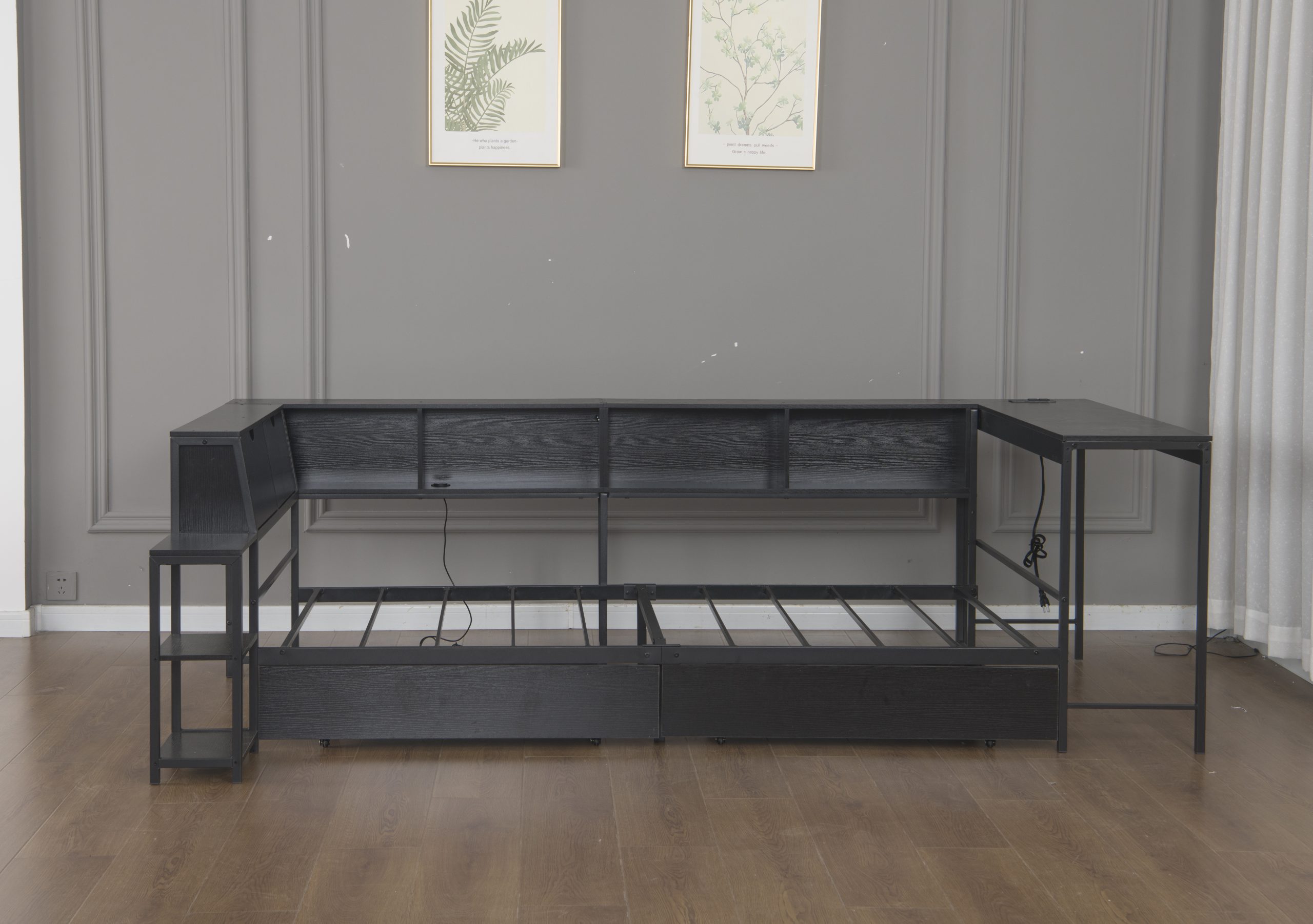 Full Size Bed Frame With Bookcase