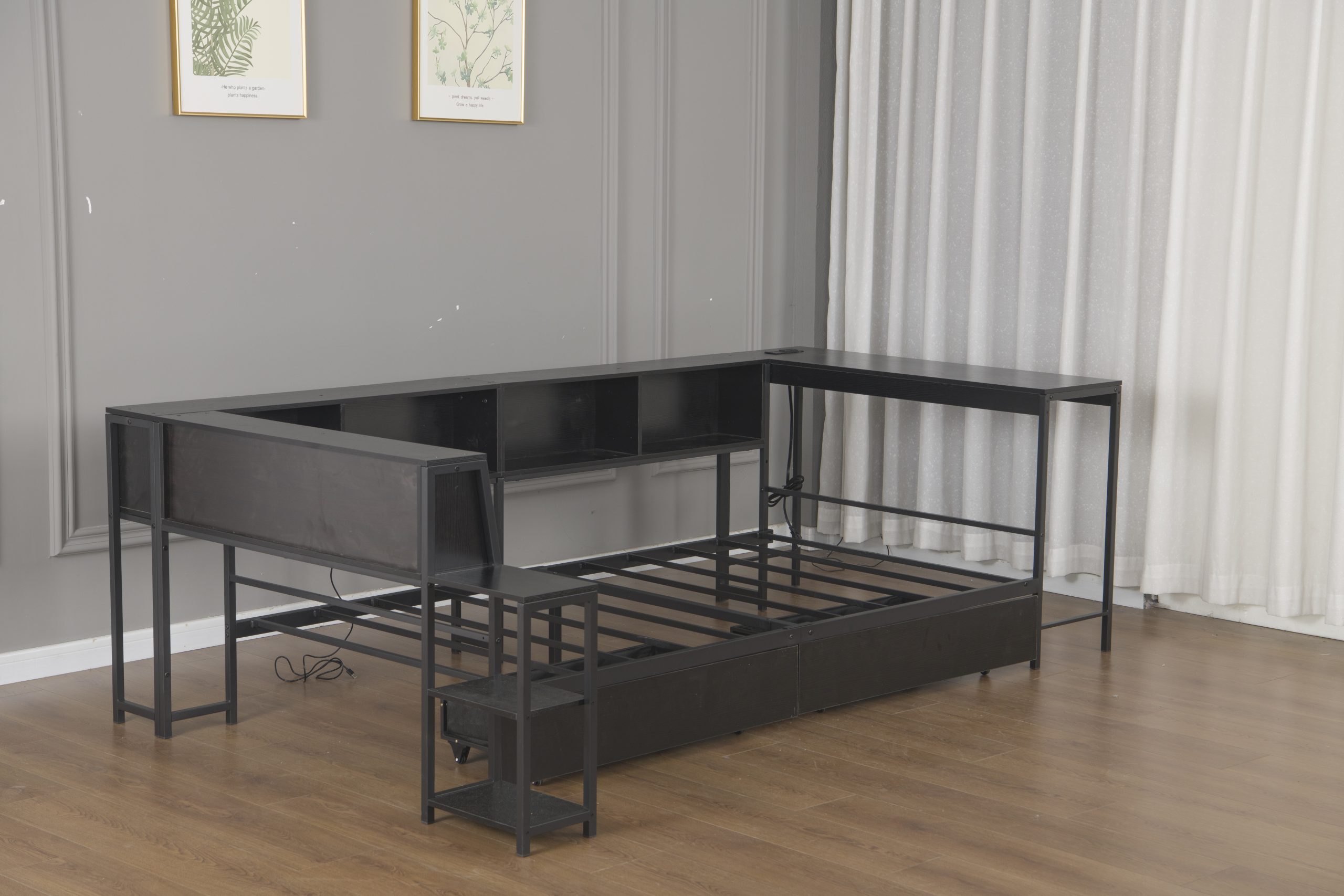 Full Size Bed Frame With Bookcase