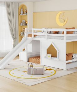 Solid Pine Wood Low Loft Bed Frame