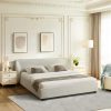Queen Size Boucle Fabric Upholstered Bed Frame