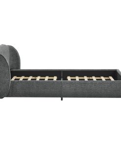 King Size Boucle Fabric Upholstered Bed Frame