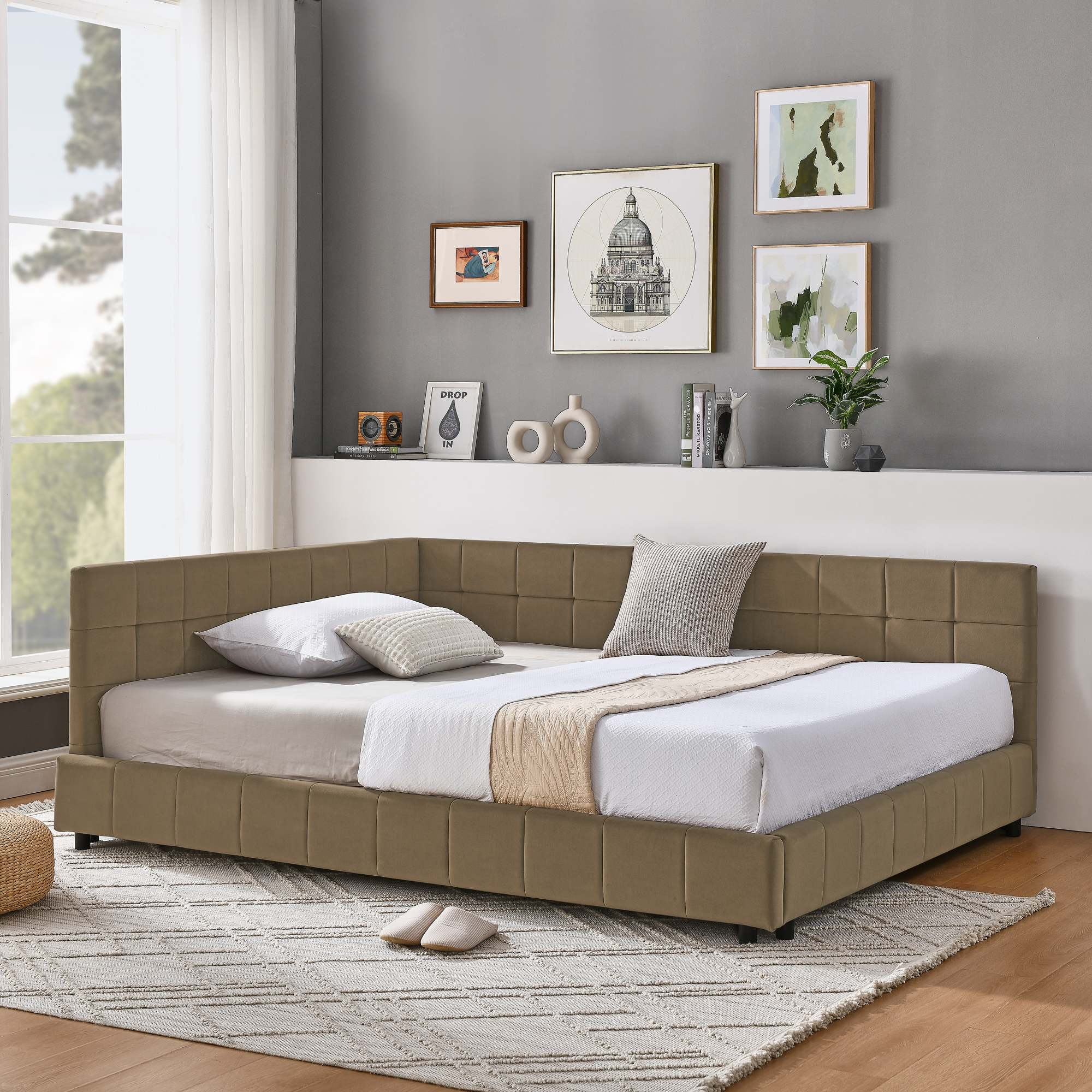 Full Size Upholstered Tufted Bed Frame