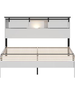 Metal King Size Bed Frame With Charging Station