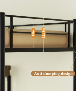 Twin Over Twin Size Bunk Bed With Desk and Charging Station