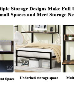 Twin Over Twin Size Bunk Bed With Desk and Charging Station