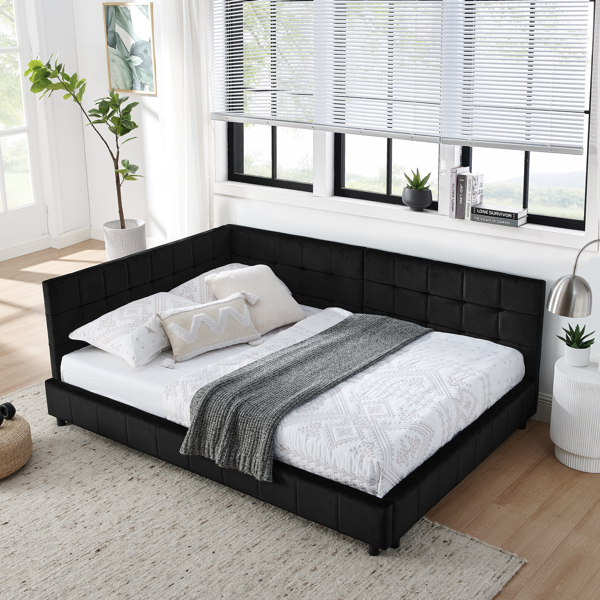 Full Size Upholstered Tufted Bed Frame