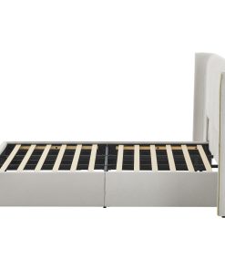 King Size Luxury Wing‑Back Upholstered Bed Frame