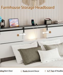 Metal King Size Bed Frame With Charging Station
