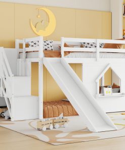 Solid Pine Wood Low Loft Bed Frame