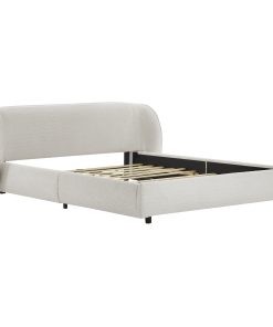 Queen Size Boucle Fabric Upholstered Bed Frame