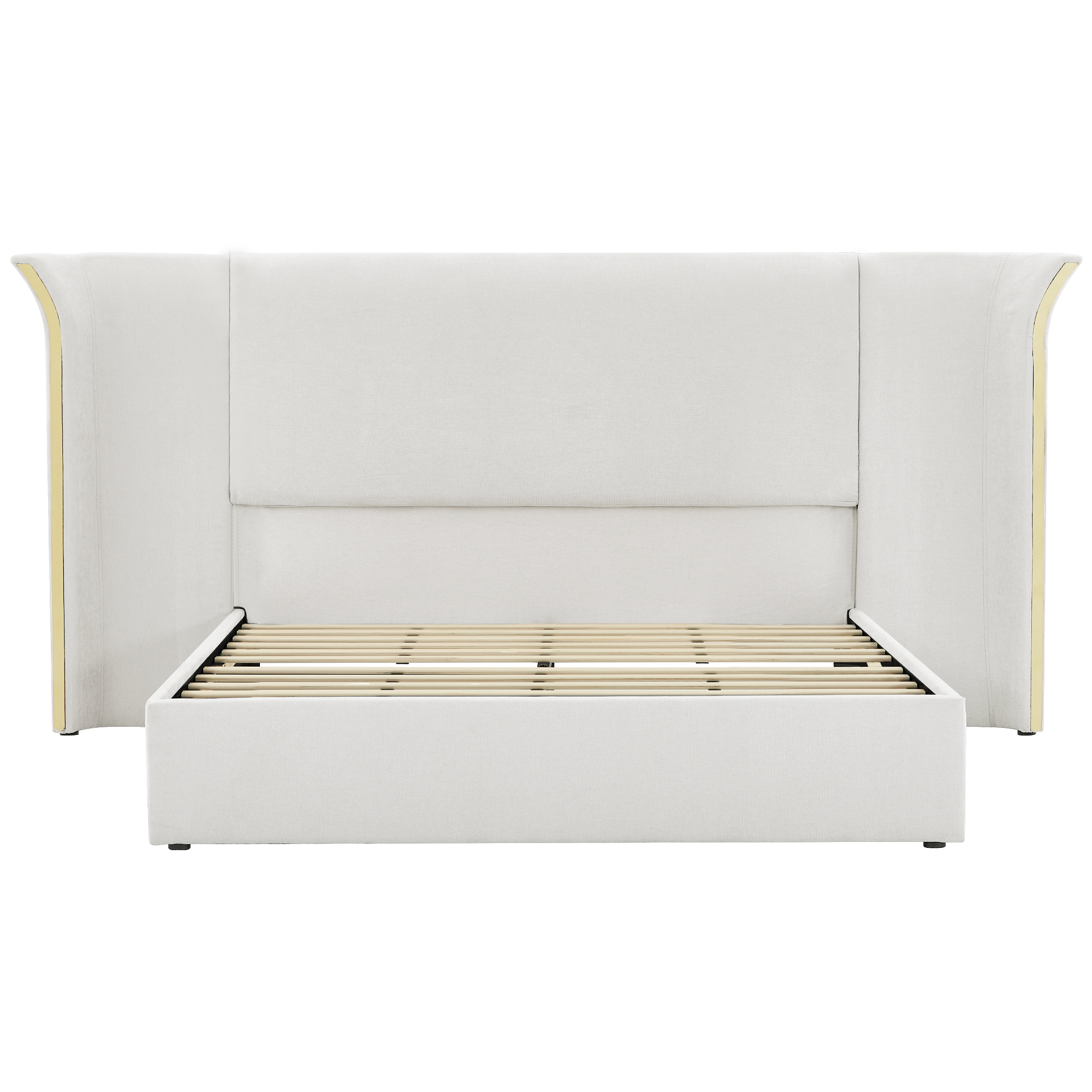 Queen Size Luxury Wingback Upholstered Bed Frame