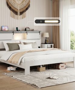 Metal King Size Bed Frame With Charging Station