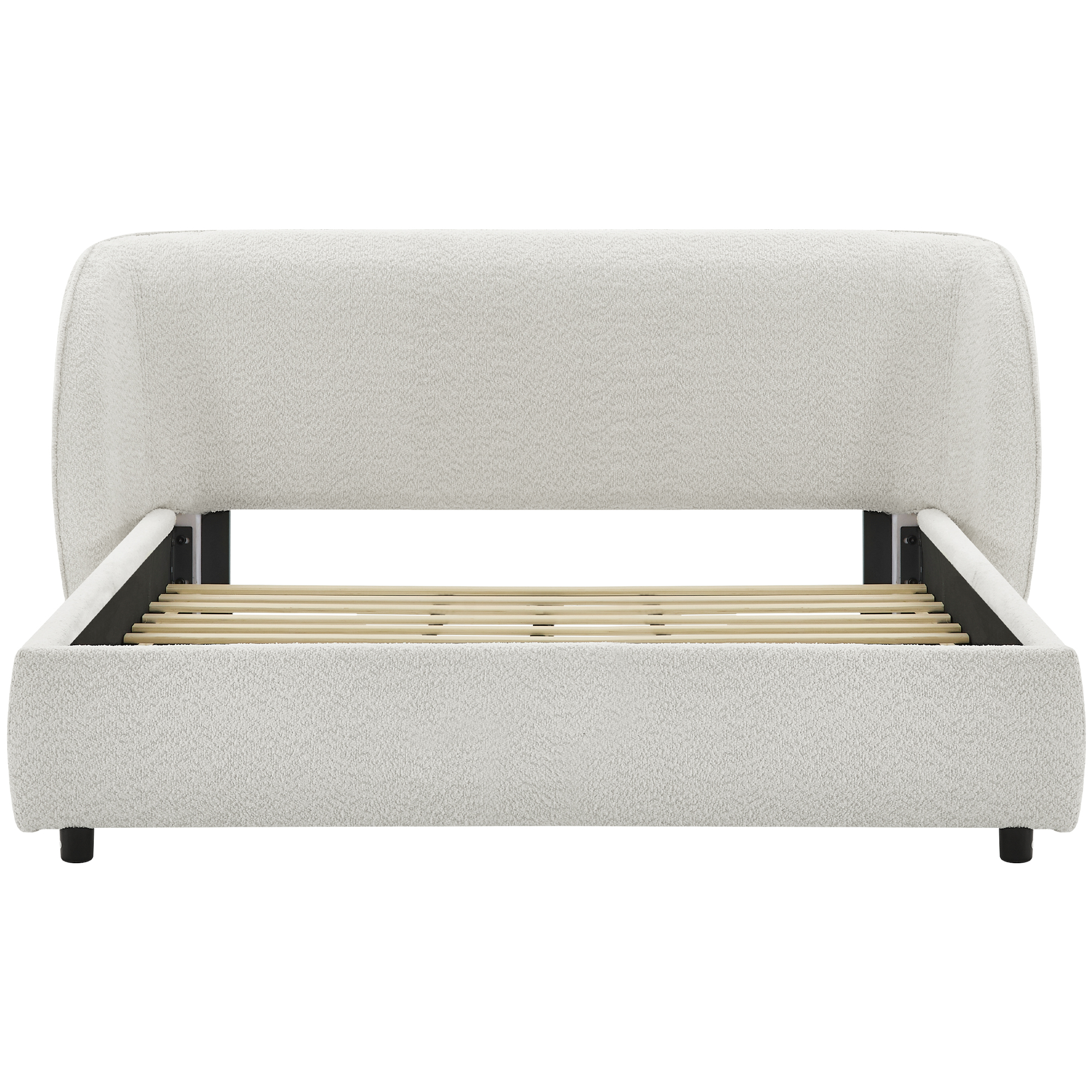 Queen Size Boucle Fabric Upholstered Bed Frame