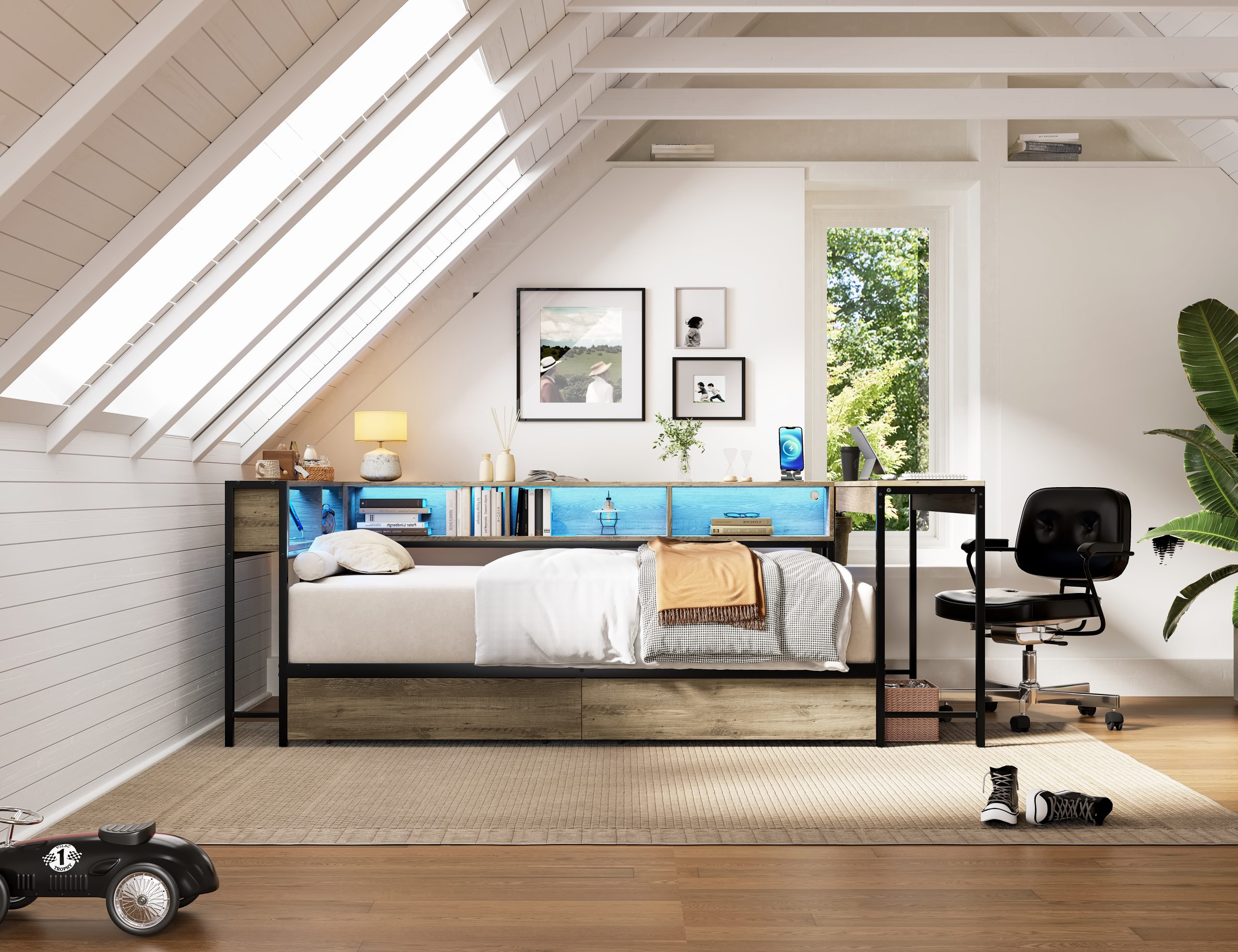 Corner Bed Frame Queen Size