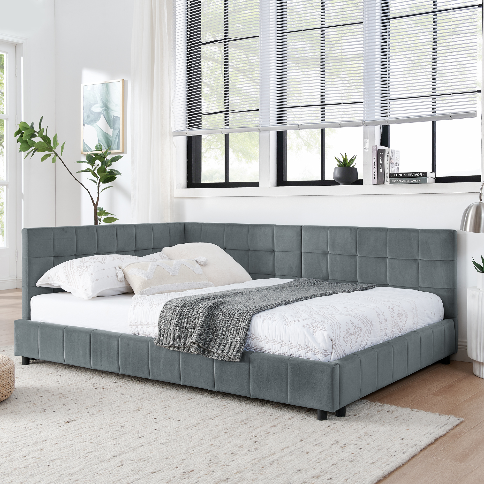 Full Size Upholstered Tufted Bed Frame