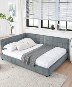 Full Size Upholstered Tufted Bed Frame