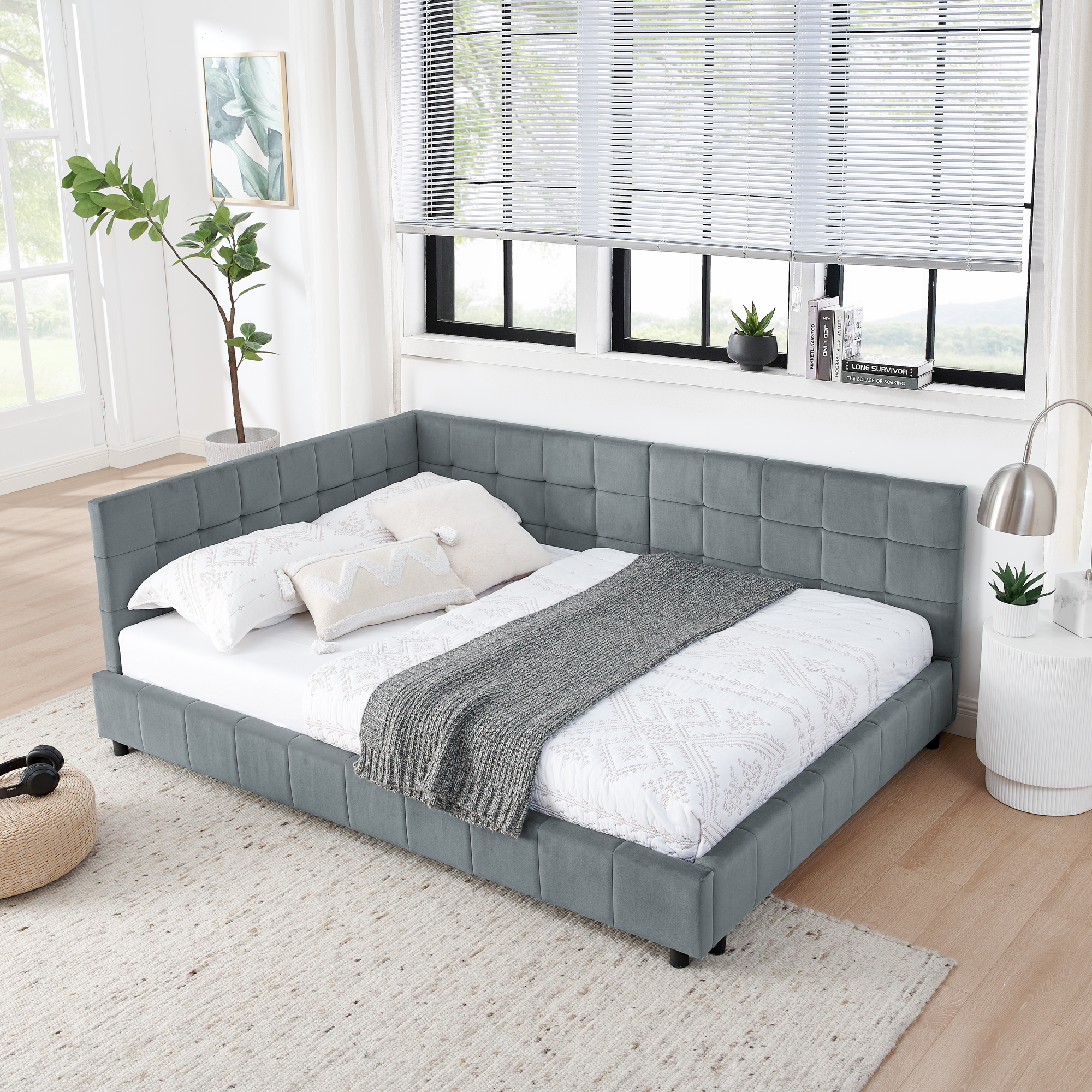 Full Size Upholstered Tufted Bed Frame