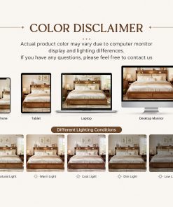 Queen Size Bed Frame with Rattan Headboard