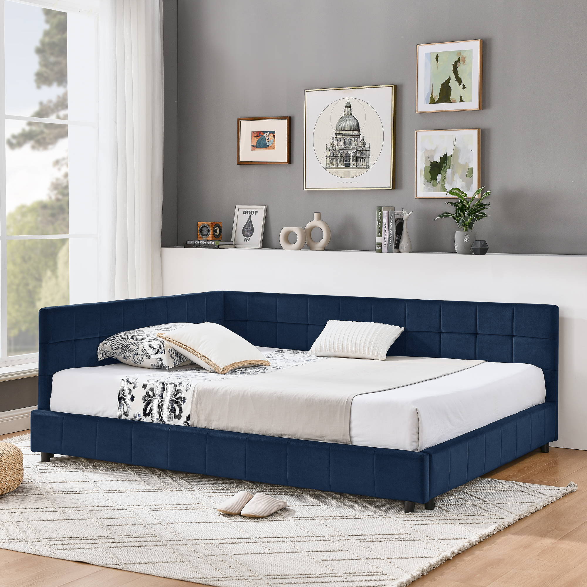 Full Size Upholstered Tufted Bed Frame