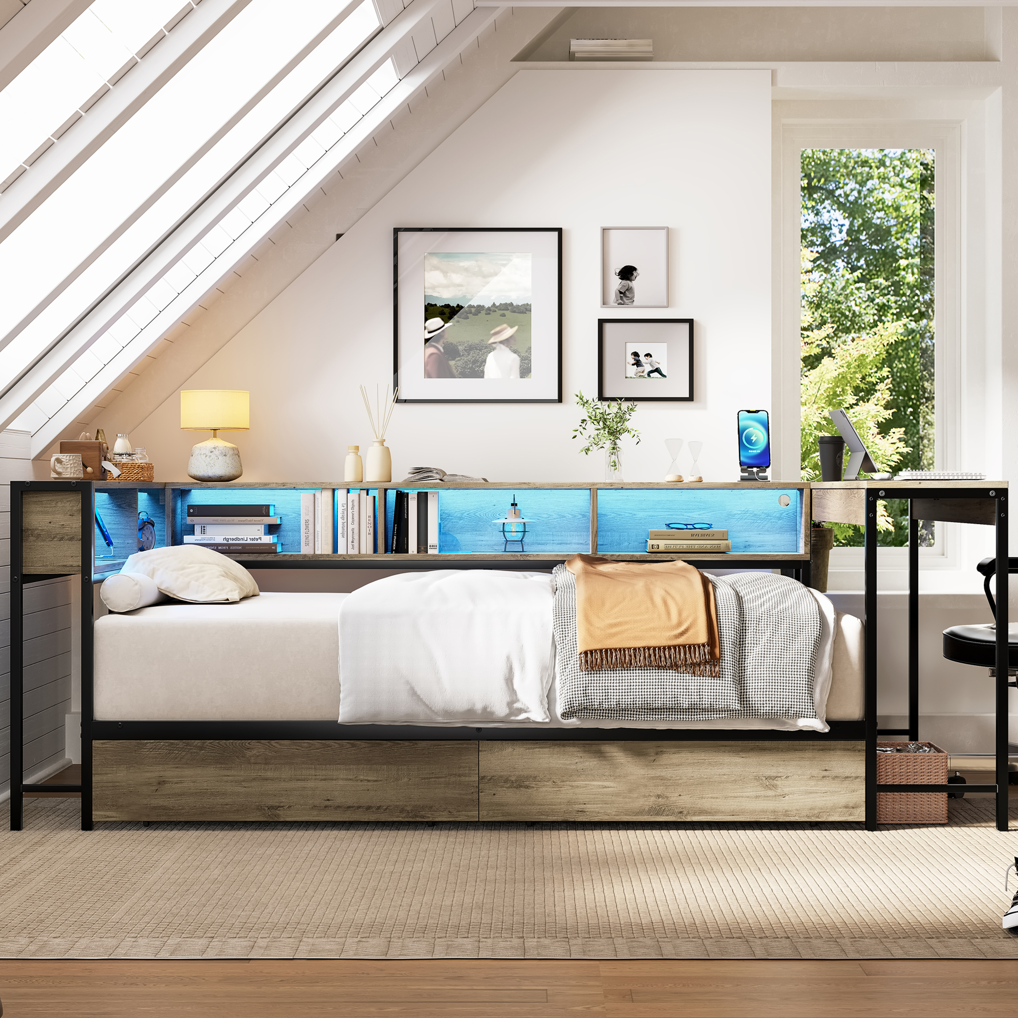 Corner Bed Frame Queen Size