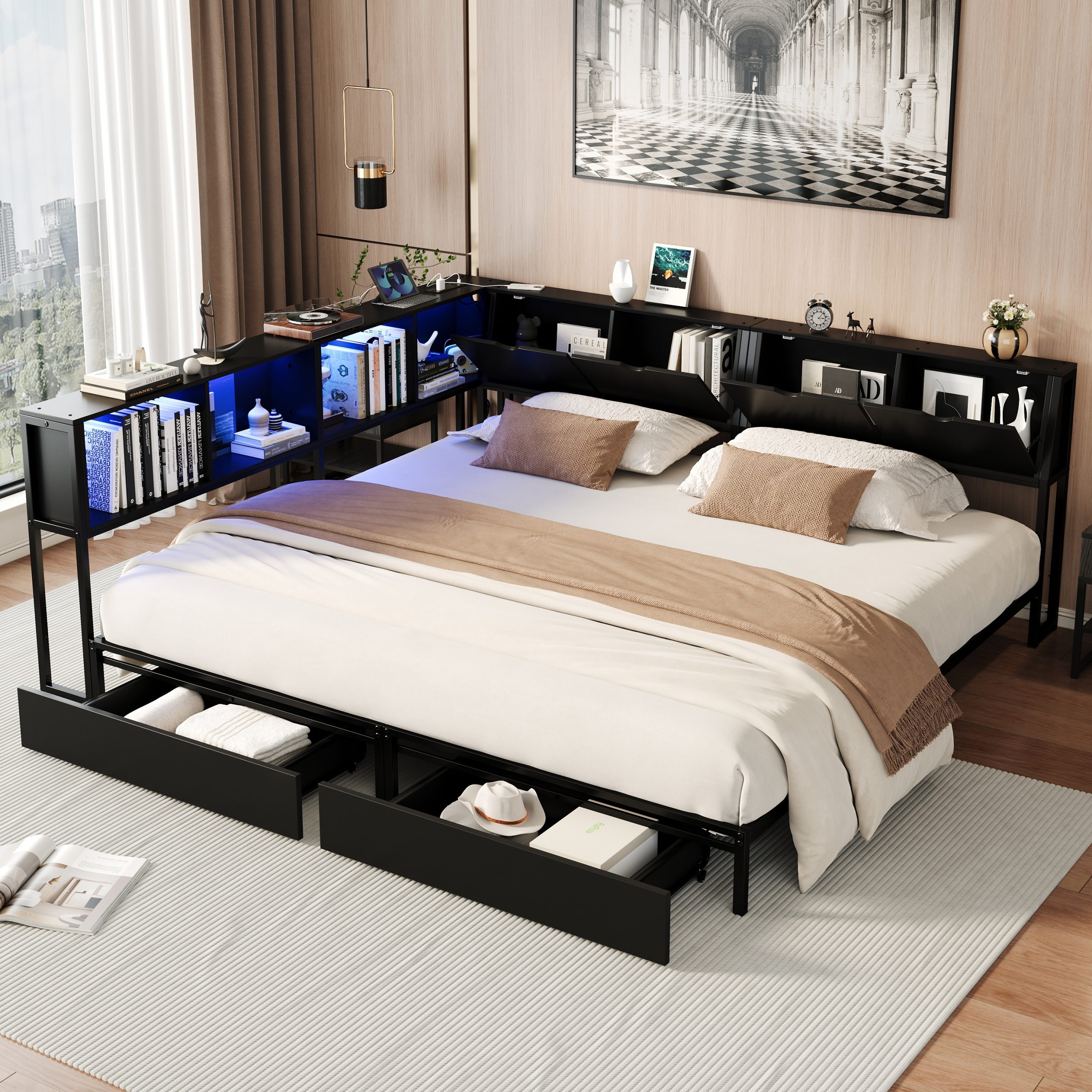 Double Twin Size Bed Frame