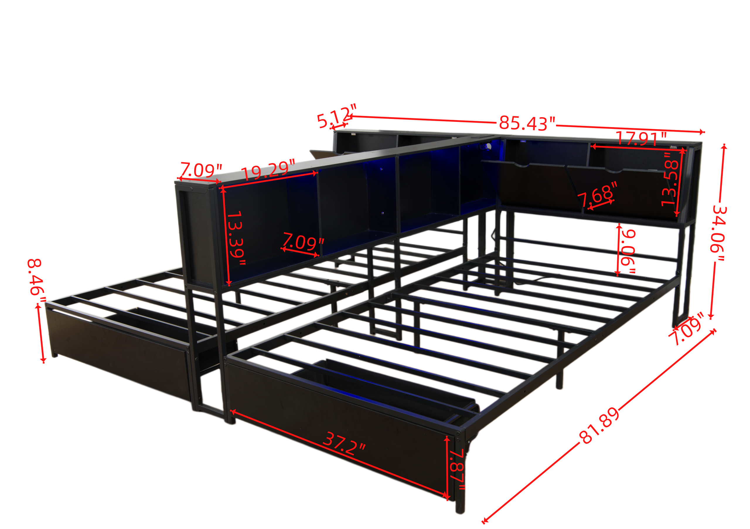 Double Twin Size Bed Frame