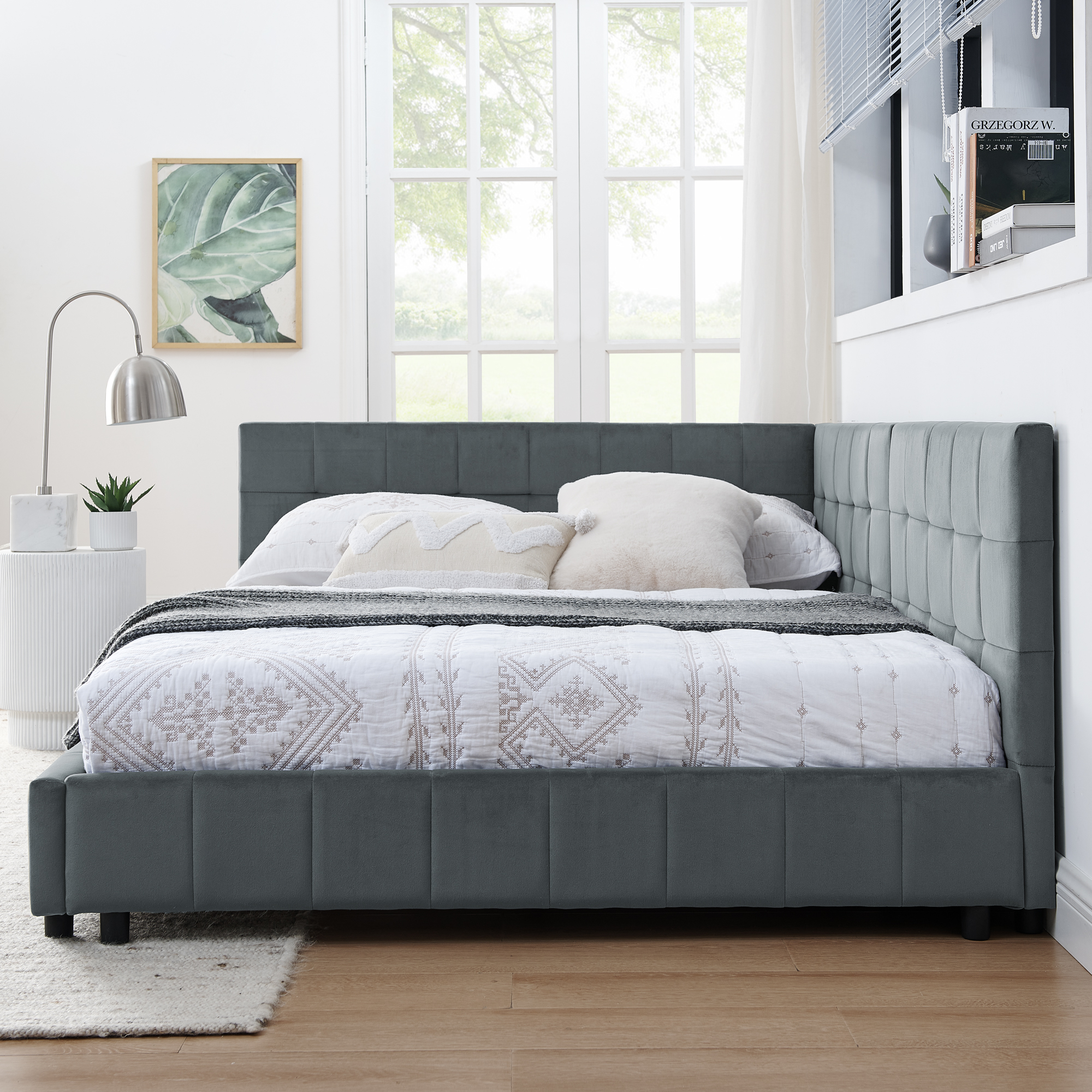 Full Size Upholstered Tufted Bed Frame