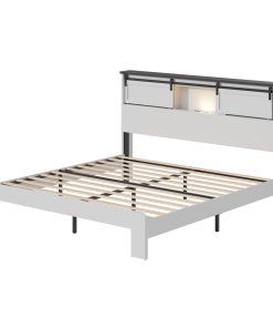 Metal King Size Bed Frame With Charging Station