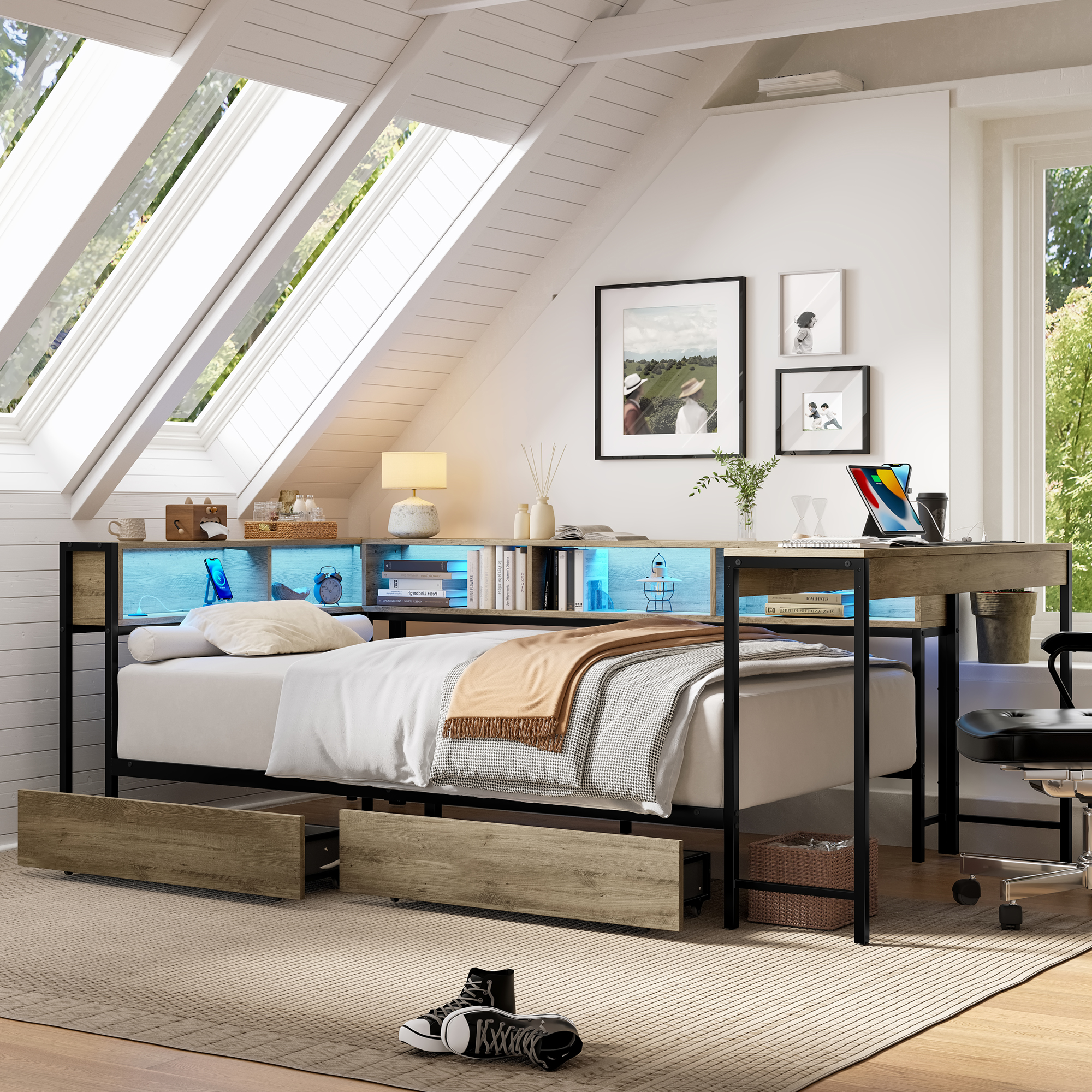 Corner Bed Frame Queen Size