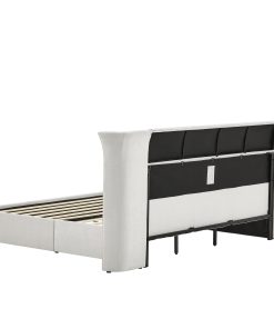 King Size Luxury Wing‑Back Upholstered Bed Frame