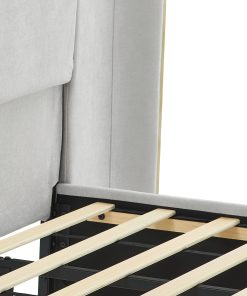 King Size Luxury Wing‑Back Upholstered Bed Frame