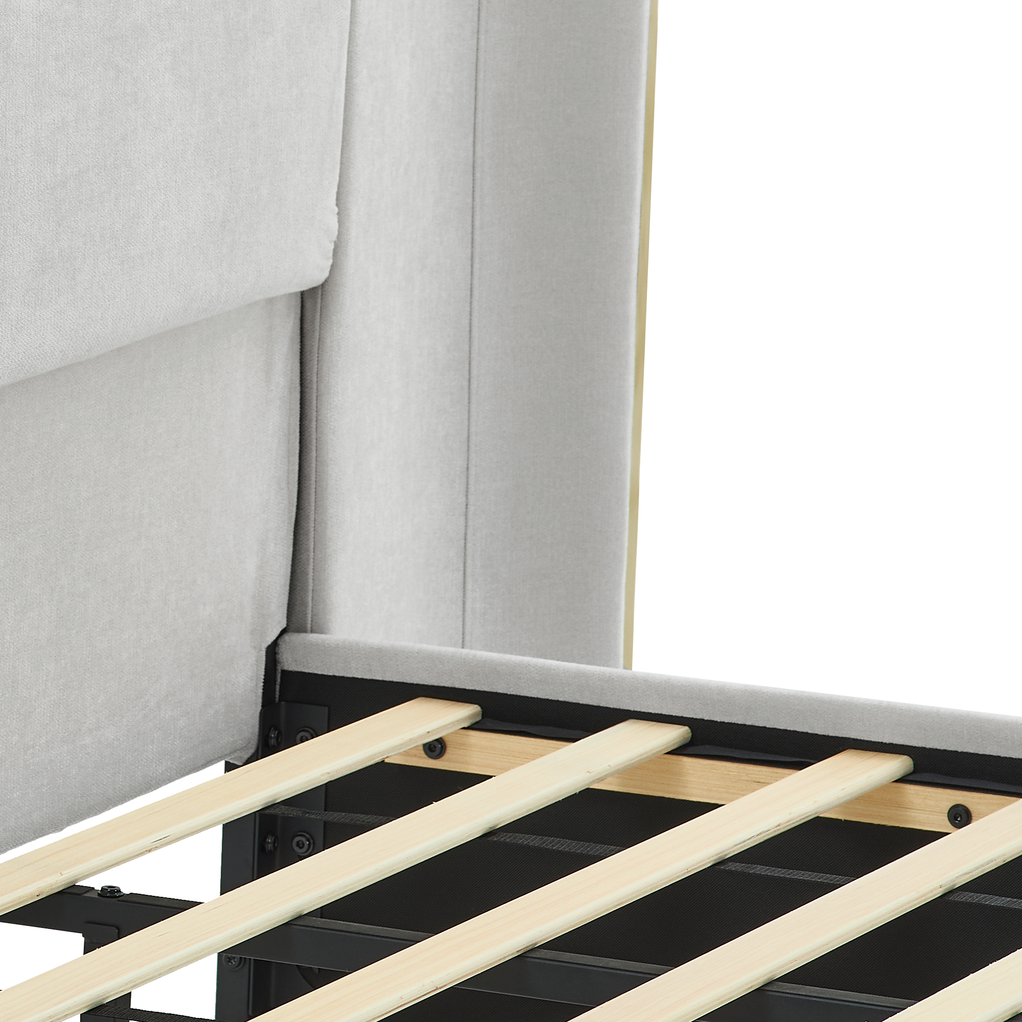 King Size Luxury Wing‑Back Upholstered Bed Frame