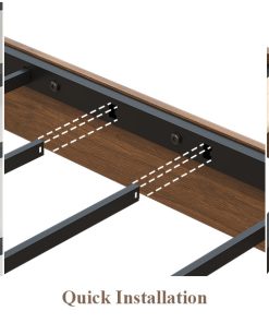 Queen Size Bed Frame with Rattan Headboard