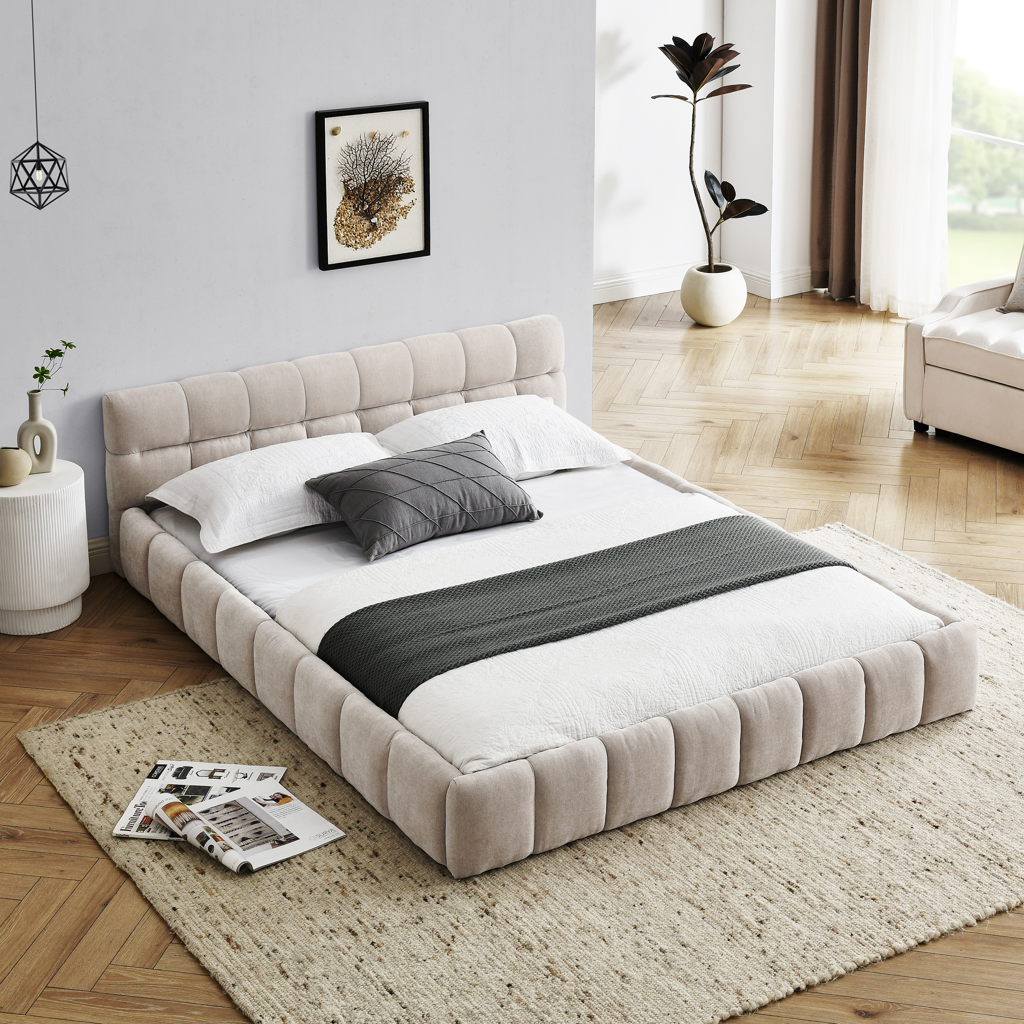 Queen Size Upholstered Bed Frame