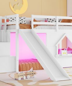 Solid Pine Wood Low Loft Bed Frame