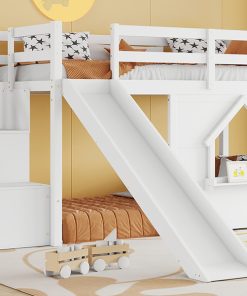 Solid Pine Wood Low Loft Bed Frame