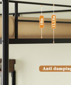 Twin Over Twin Size Bunk Bed With Desk and Charging Station