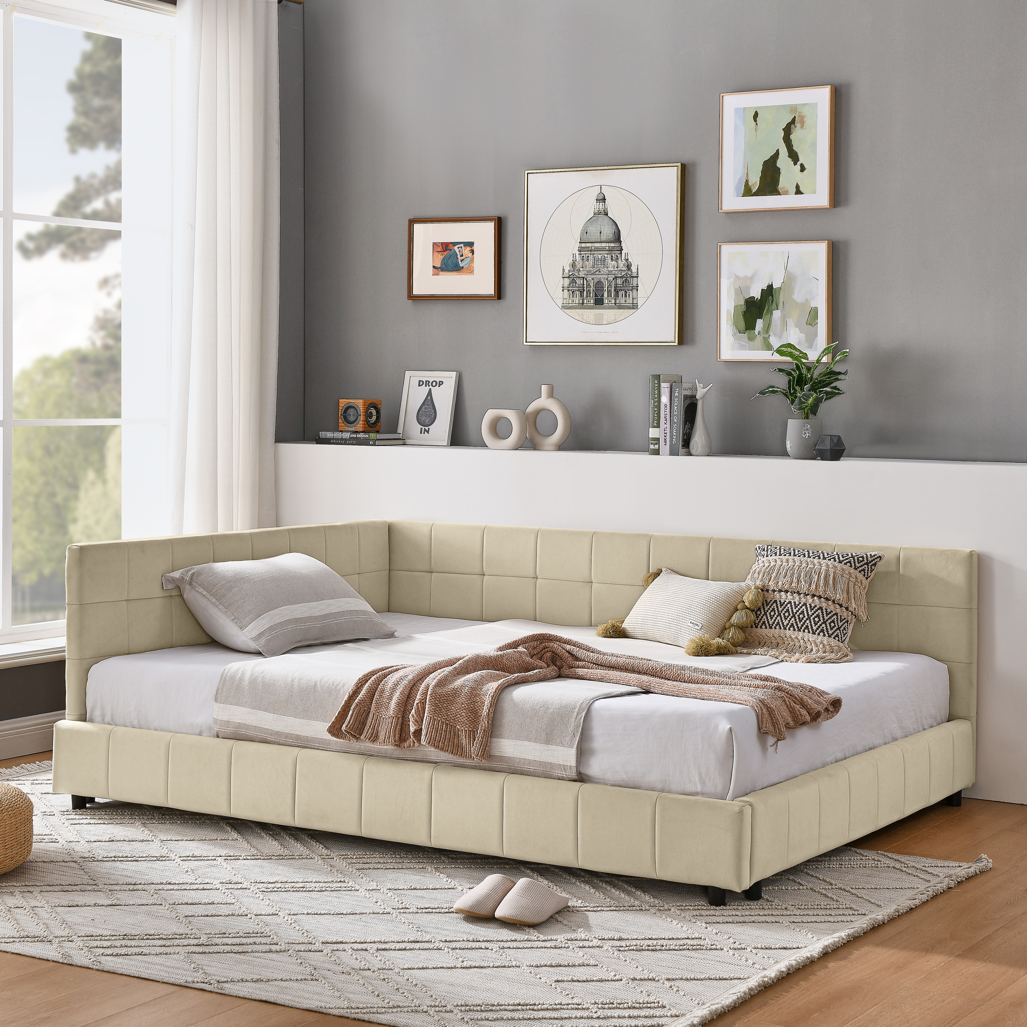 Full Size Upholstered Tufted Bed Frame