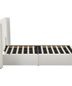 Queen Size Luxury Wingback Upholstered Bed Frame