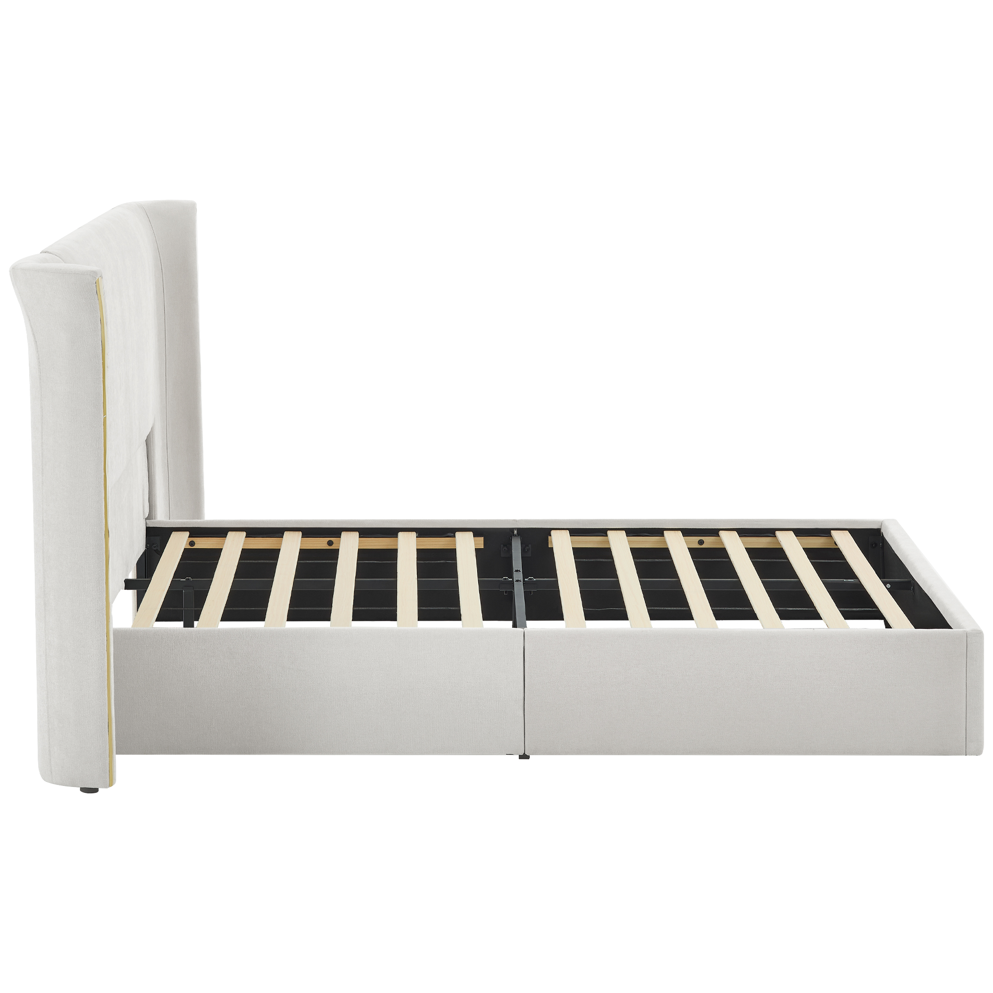 Queen Size Luxury Wingback Upholstered Bed Frame