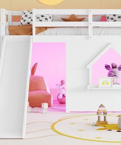 Solid Pine Wood Low Loft Bed Frame