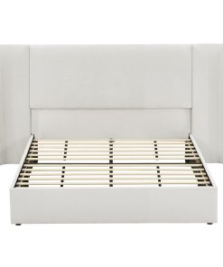 Queen Size Luxury Wingback Upholstered Bed Frame