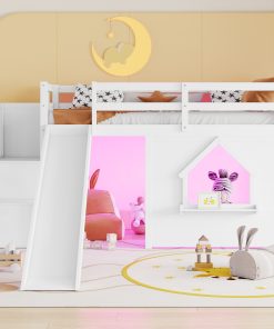 Solid Pine Wood Low Loft Bed Frame