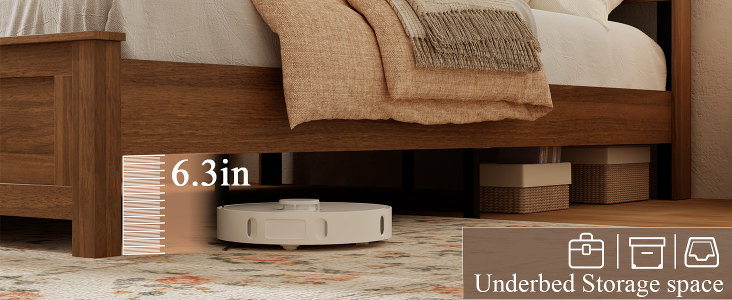 Queen Size Bed Frame with Rattan Headboard