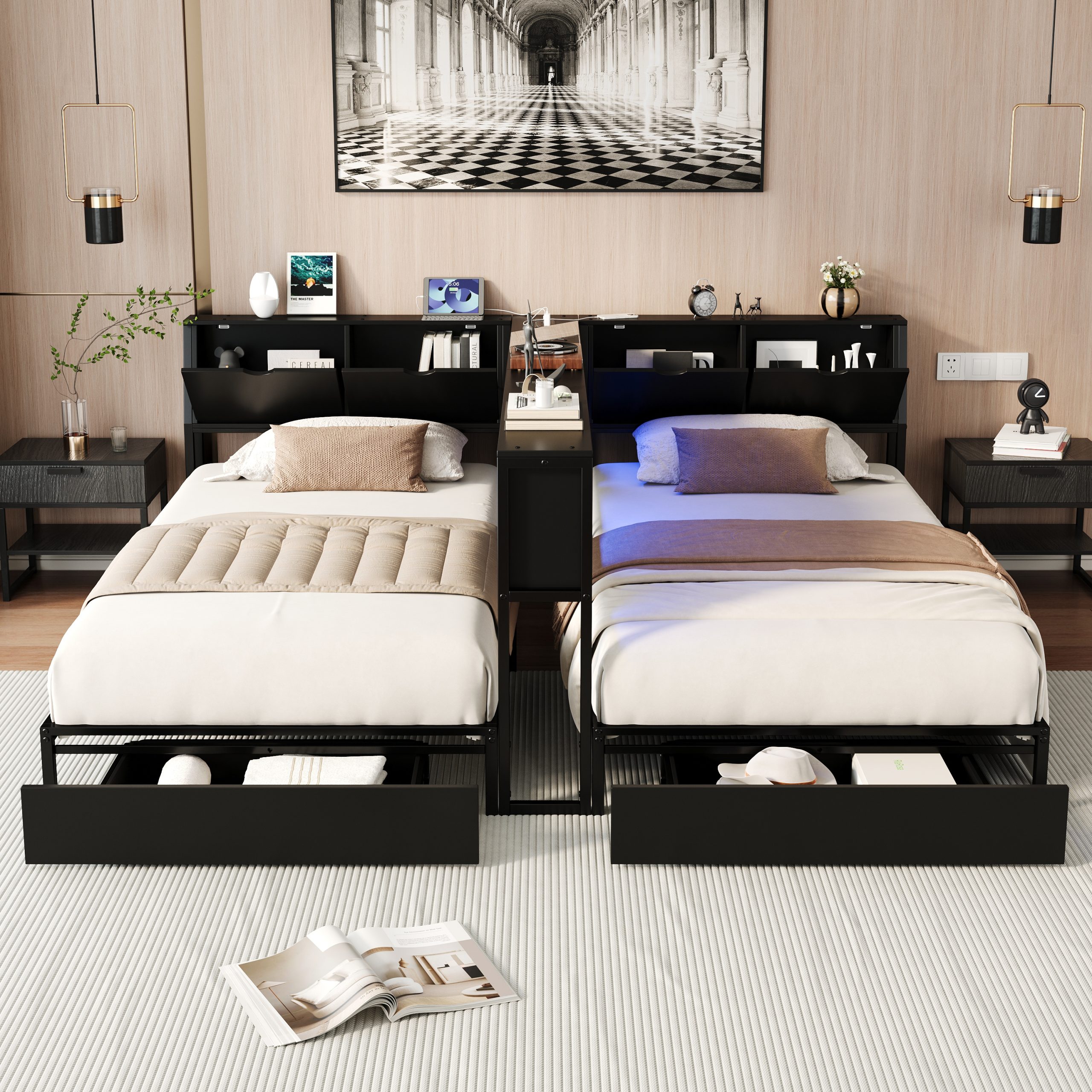 Double Twin Size Bed Frame