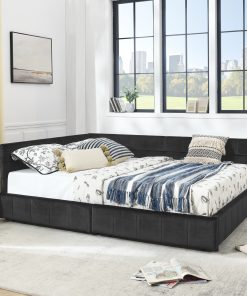 Queen Size Storage Upholstered Tufted Bed Frame