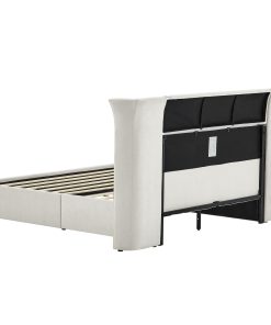 Queen Size Luxury Wingback Upholstered Bed Frame