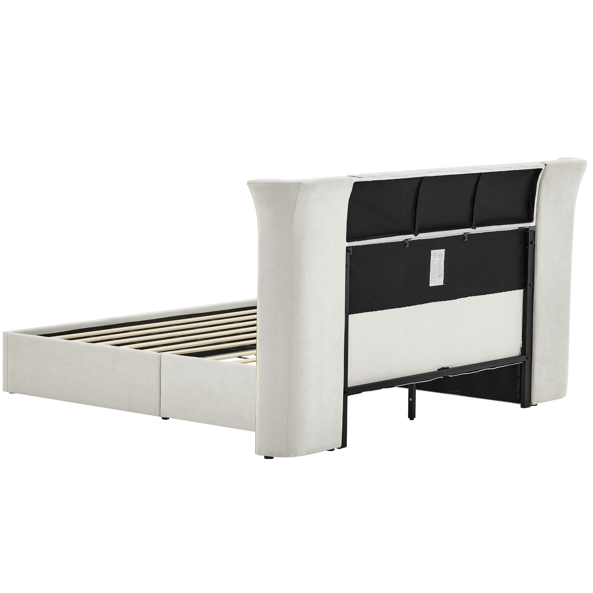 Queen Size Luxury Wingback Upholstered Bed Frame